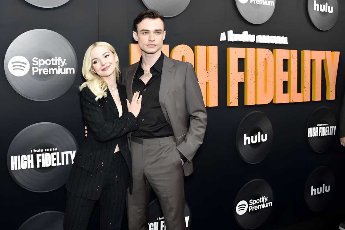 Dove Cameron and Thomas Doherty during Hulu's "High Fidelity" New York premiere