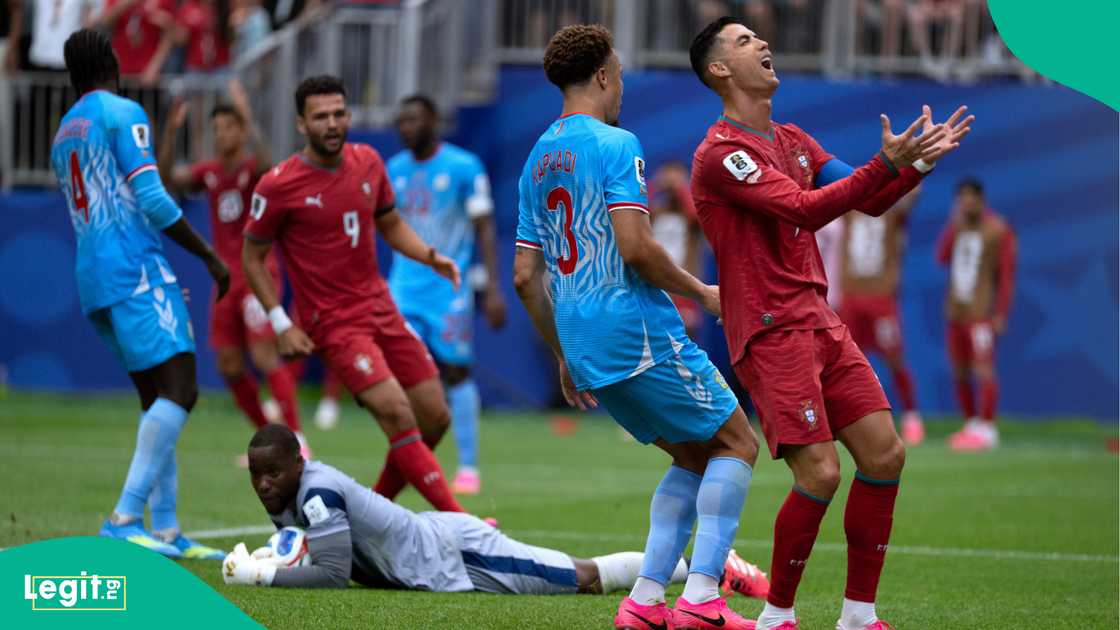 Cristiano Ronaldo gestures after a missed chance during against Congo DR. Photo by Elizabeth Kreutz Cristiano Ronaldo gestures after a missed chance during against Congo DR. Photo by Elizabeth Kreutz