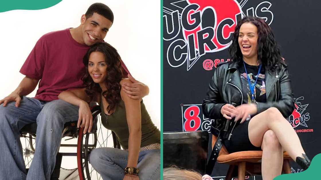 Melissa Mclntyre and Drake pose for a photo. The actress appears at an event. Melissa Mclntyre and Drake pose for a photo. The actress appears at an event.