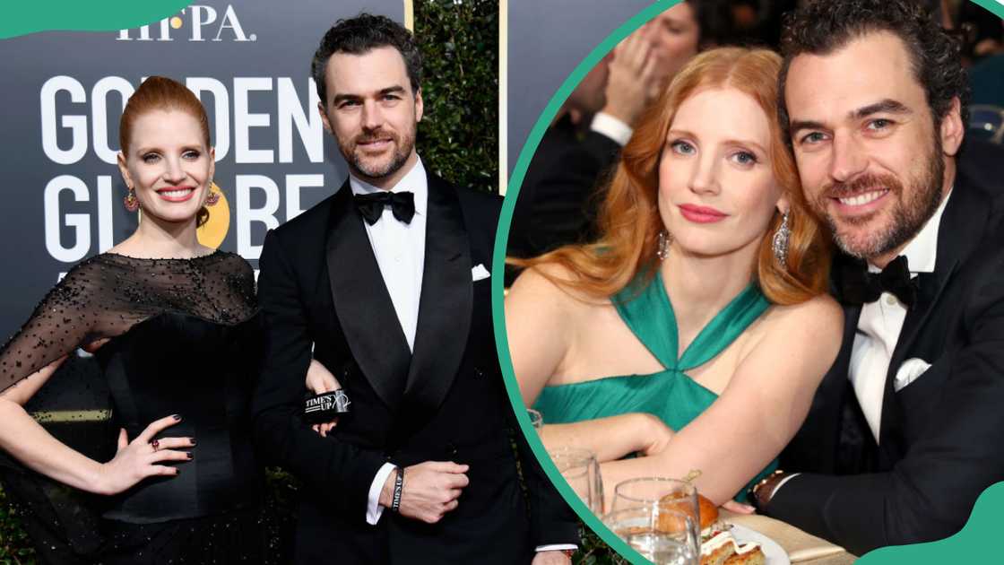 Gian Luca and Jessica Chastain at the 76th Annual Golden Globe Awards and attending the 23rd Annual Critics' Choice Awards