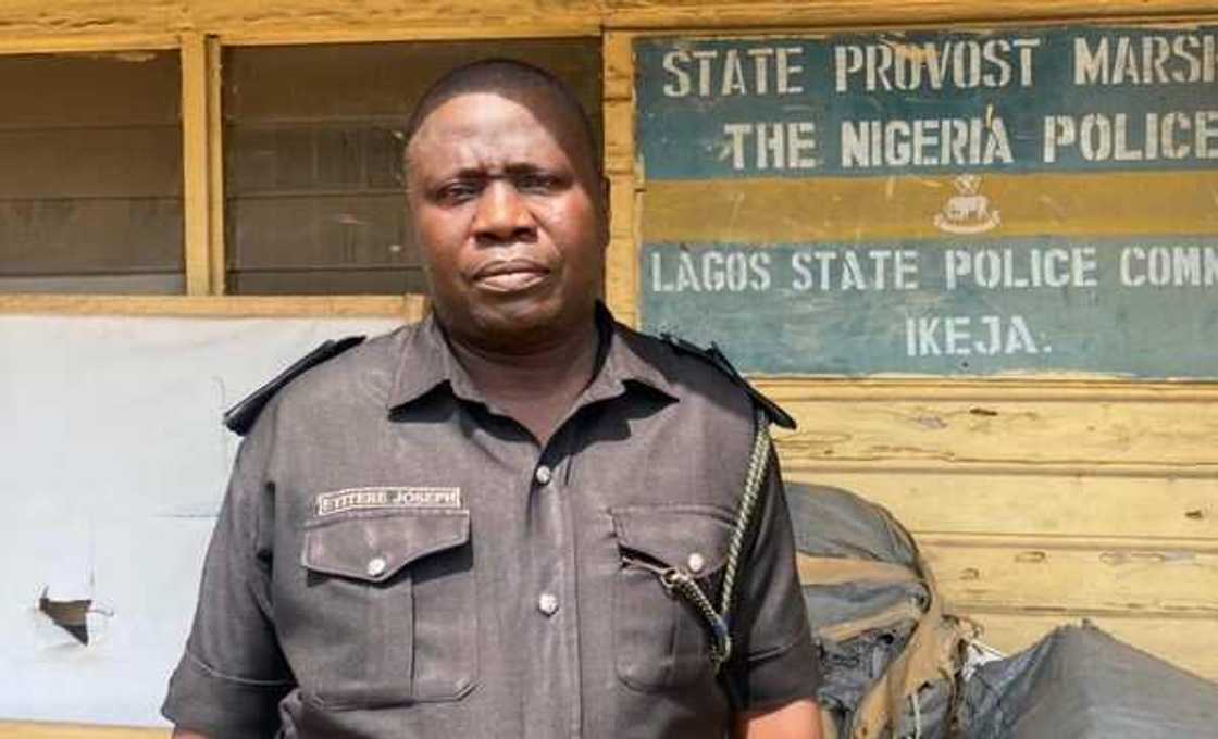 ASP Joseph Eyitere arrested for extorting NYSC member of N50,000 in Lagos. ASP Joseph Eyitere arrested for extorting NYSC member of N50,000 in Lagos.