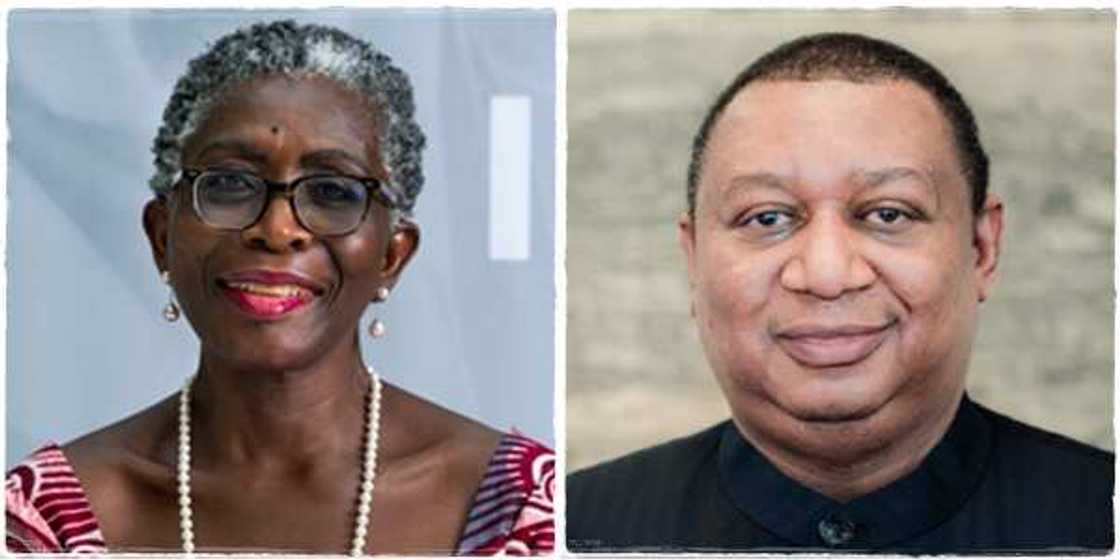 Antoinette Sayeh of the IMF and Mohammed Barkindo of OPEC Antoinette Sayeh of the IMF and Mohammed Barkindo of OPEC