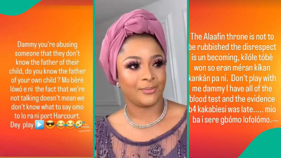 Late Alaafin of Oyo's daughter accuses Queen Dami. Late Alaafin of Oyo's daughter accuses Queen Dami.