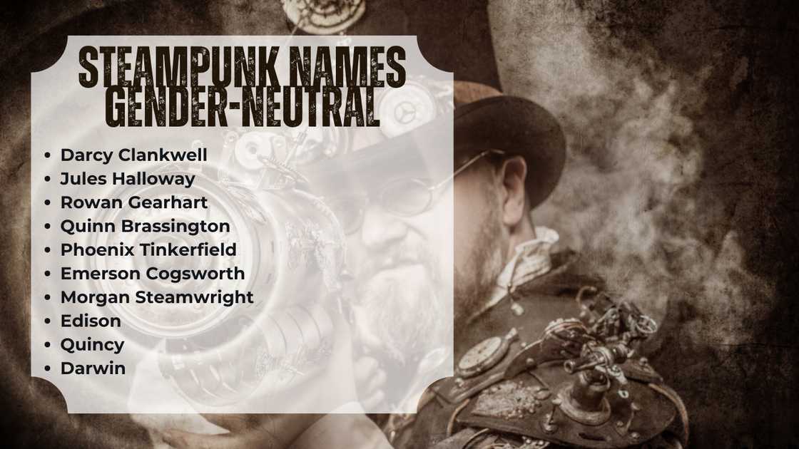 Steampunk names gender-neutral Steampunk names gender-neutral