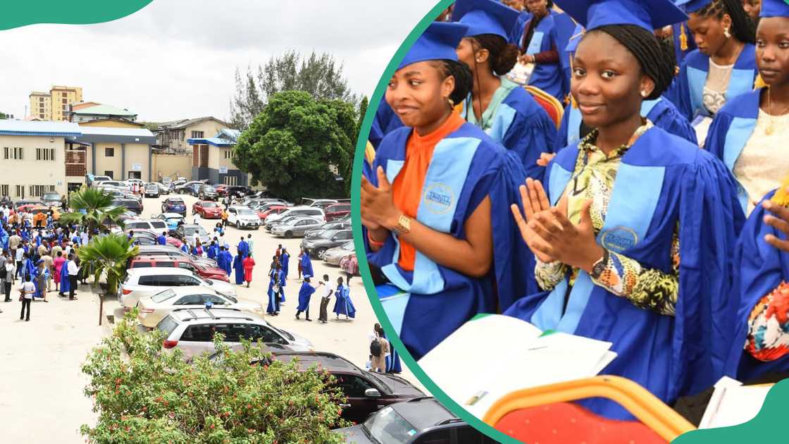 Trinity University in Yaba, Nigeria, during graduation ceremony Trinity University in Yaba, Nigeria, during graduation ceremony