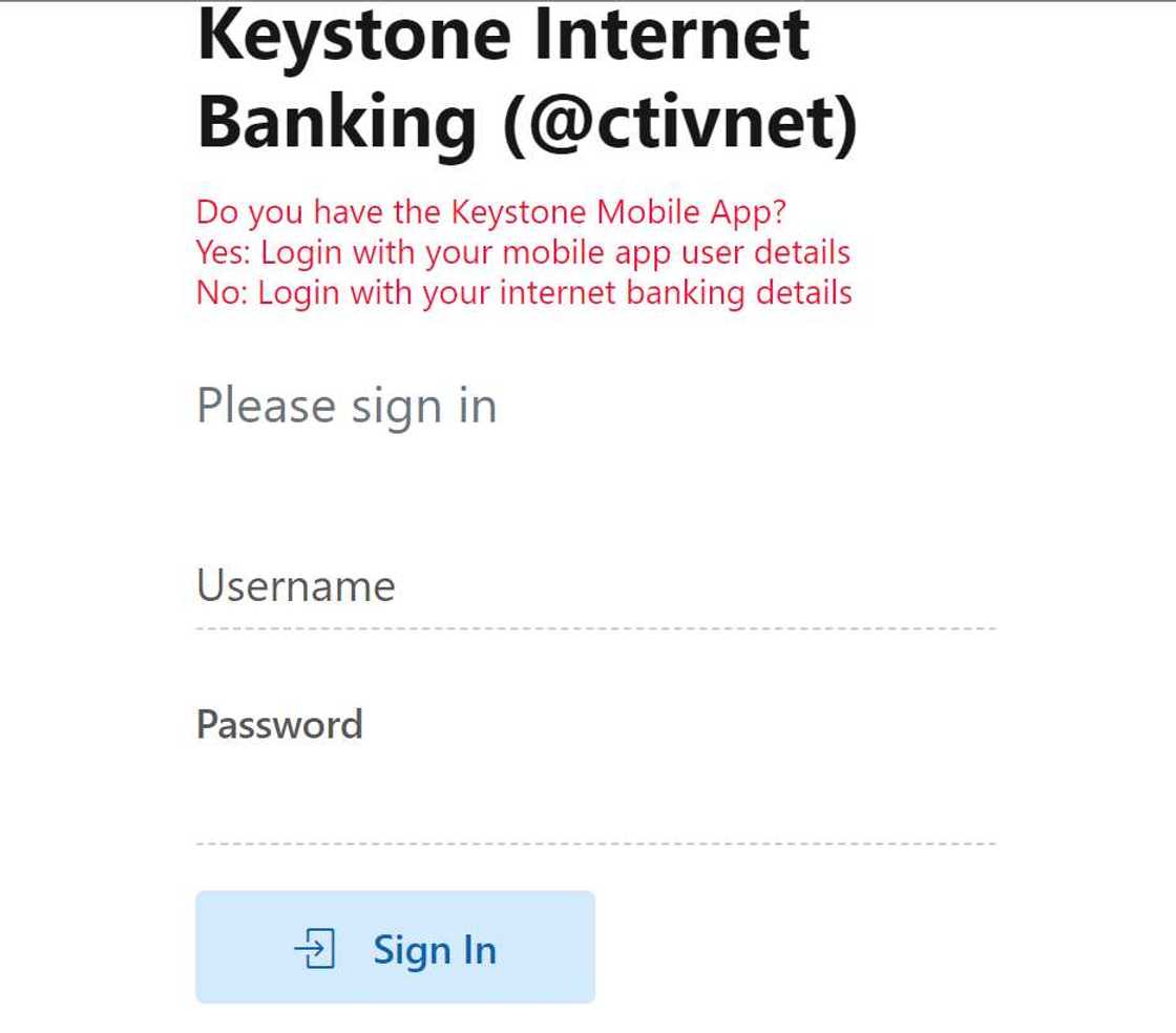 Keystone Bank log in portal Keystone Bank log in portal