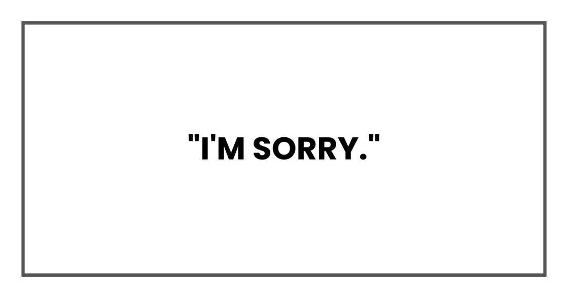 "I'm sorry,"