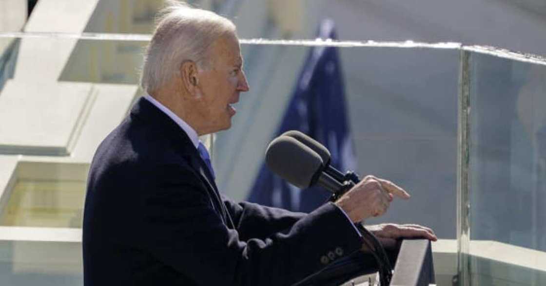 Joe Biden appears to be wearing bulletproof vest during highly guarded inauguration ceremony Joe Biden appears to be wearing bulletproof vest during highly guarded inauguration ceremony