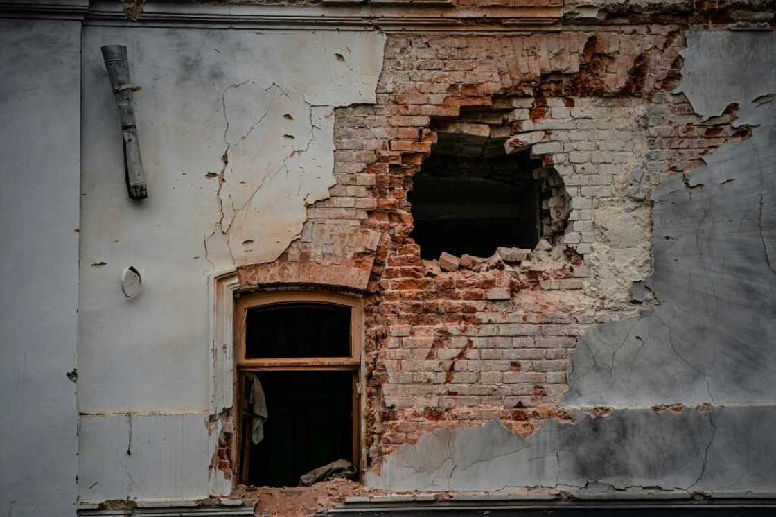 The Sviatohirsk Cave Orthodox monastery has partially been damaged in the Donetsk region of Ukraine The Sviatohirsk Cave Orthodox monastery has partially been damaged in the Donetsk region of Ukraine