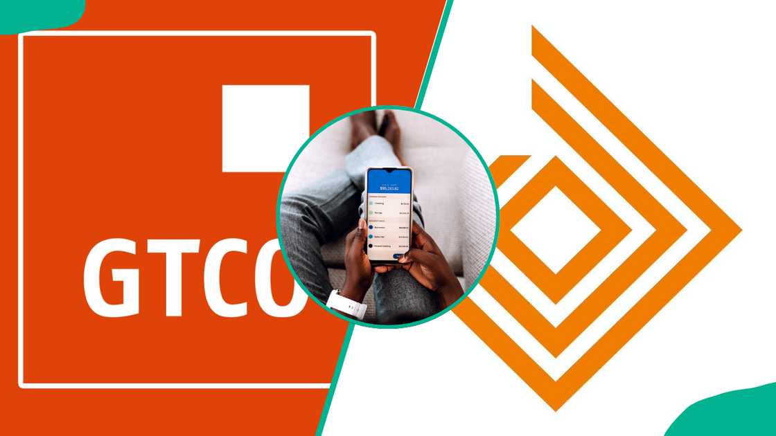 GTCO logo, person managing online banking, and Access logo GTCO logo, person managing online banking, and Access logo