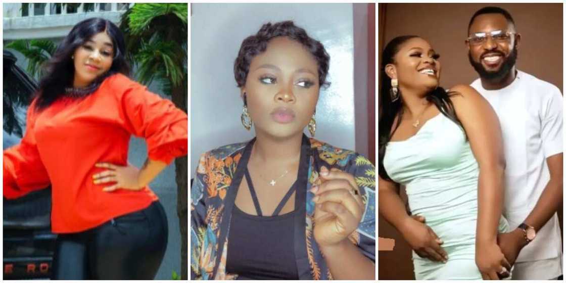 Photos of Maryam Charles and Tega with her husband. Photos of Maryam Charles and Tega with her husband.