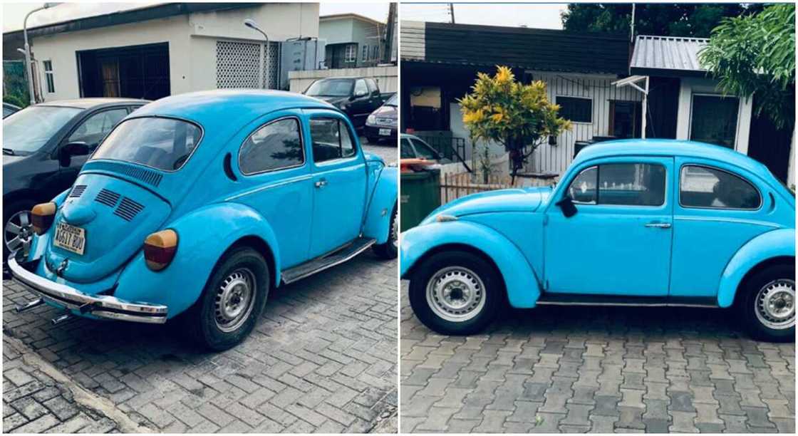 Photos of a 1974 Volkswagen Beetle car.