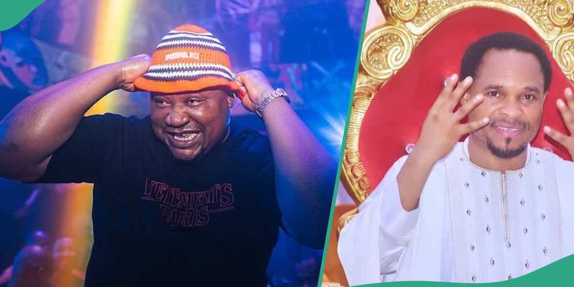 Cuabna Chiefpriest teases prophet Odumeje. Cuabna Chiefpriest teases prophet Odumeje.