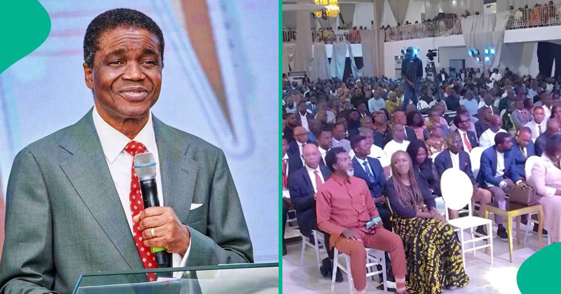 A video shows a large crowd at Bishop David Abioye's Sunday service in Abuja, months after he left Bishop David Oyedepo's ministry.