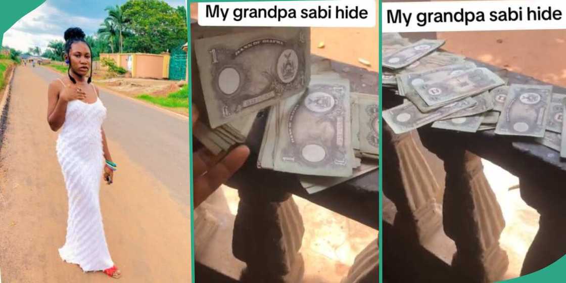 Lady finds huge pounds her late grandfather hid, displays it online Lady finds huge pounds her late grandfather hid, displays it online