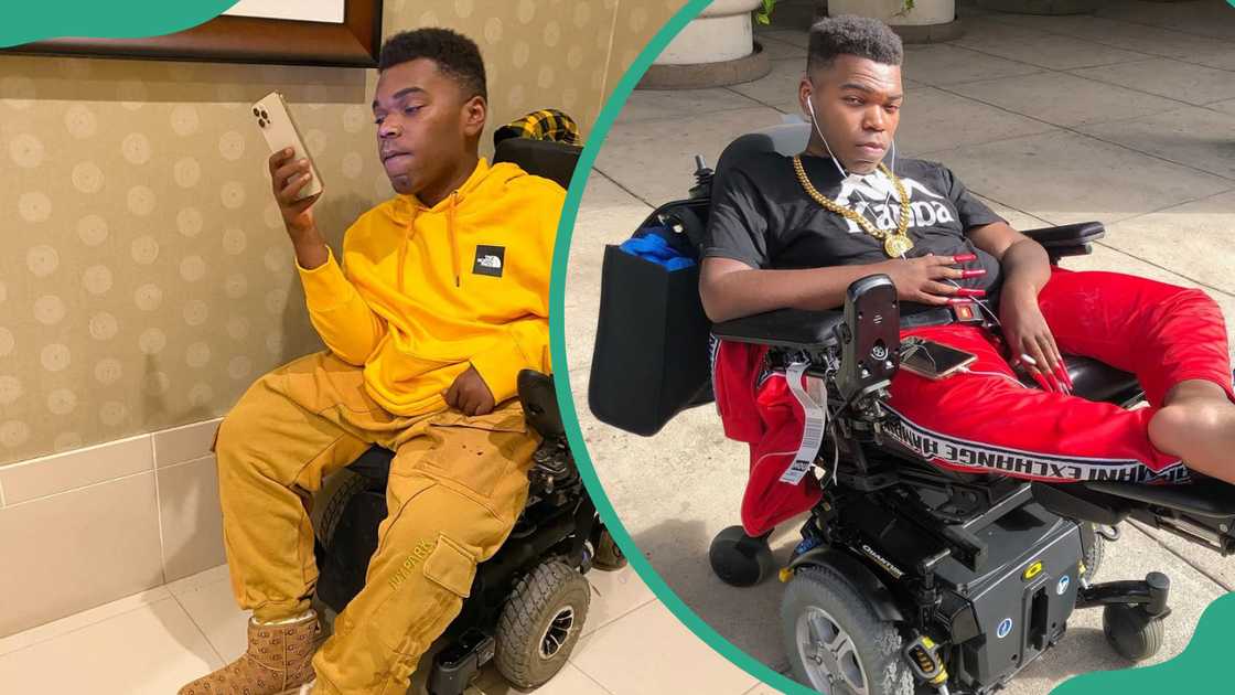 Rolling Ray using his phone and posing for the camera Rolling Ray using his phone and posing for the camera