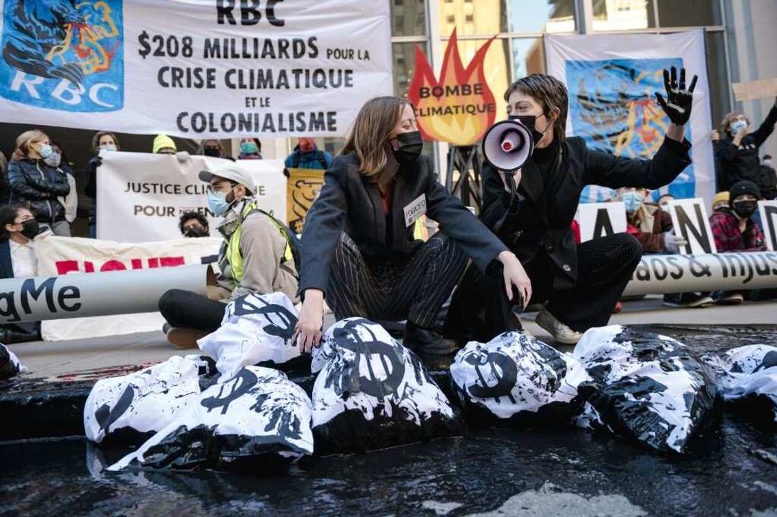 In Montreal, protesters condemned Royal Bank of Canada's investment in pipelines last October In Montreal, protesters condemned Royal Bank of Canada's investment in pipelines last October