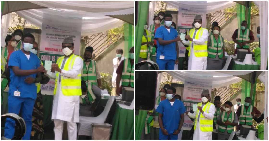 Breaking: Doctor becomes the first to receive COVID-19 vaccine in Nigeria, photos emerge Breaking: Doctor becomes the first to receive COVID-19 vaccine in Nigeria, photos emerge