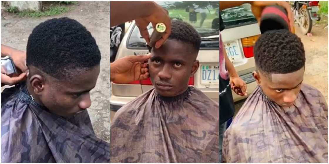 A student of OAU was given a free haircut A student of OAU was given a free haircut