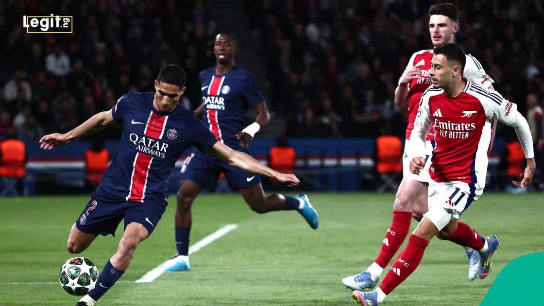 PSG, Achraf Hakimi, Arsenal, UEFA Champions League. PSG, Achraf Hakimi, Arsenal, UEFA Champions League.