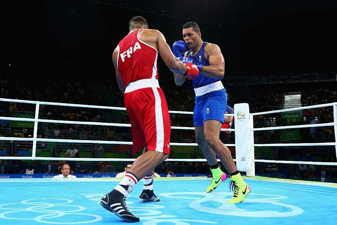 Tony Yoka lors d'un combat professionnel Tony Yoka lors d'un combat professionnel