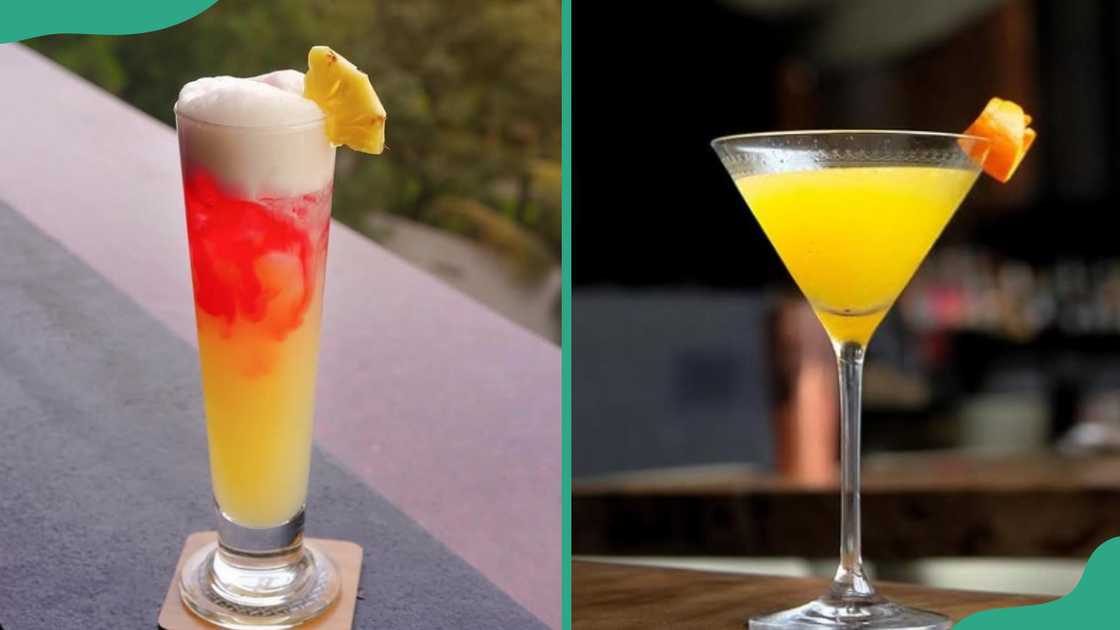 Shanghai Sunset (L) and Yamaguchi Sunset (R) cocktails Shanghai Sunset (L) and Yamaguchi Sunset (R) cocktails