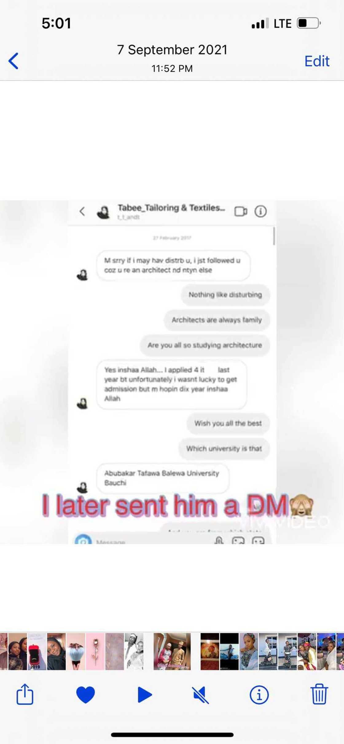 She sent a DM She sent a DM