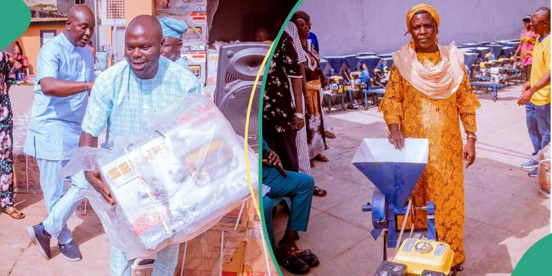 Dan majalisar tarayya a Oyo ya kai wa al'umarsa tallafi Dan majalisar tarayya a Oyo ya kai wa al'umarsa tallafi