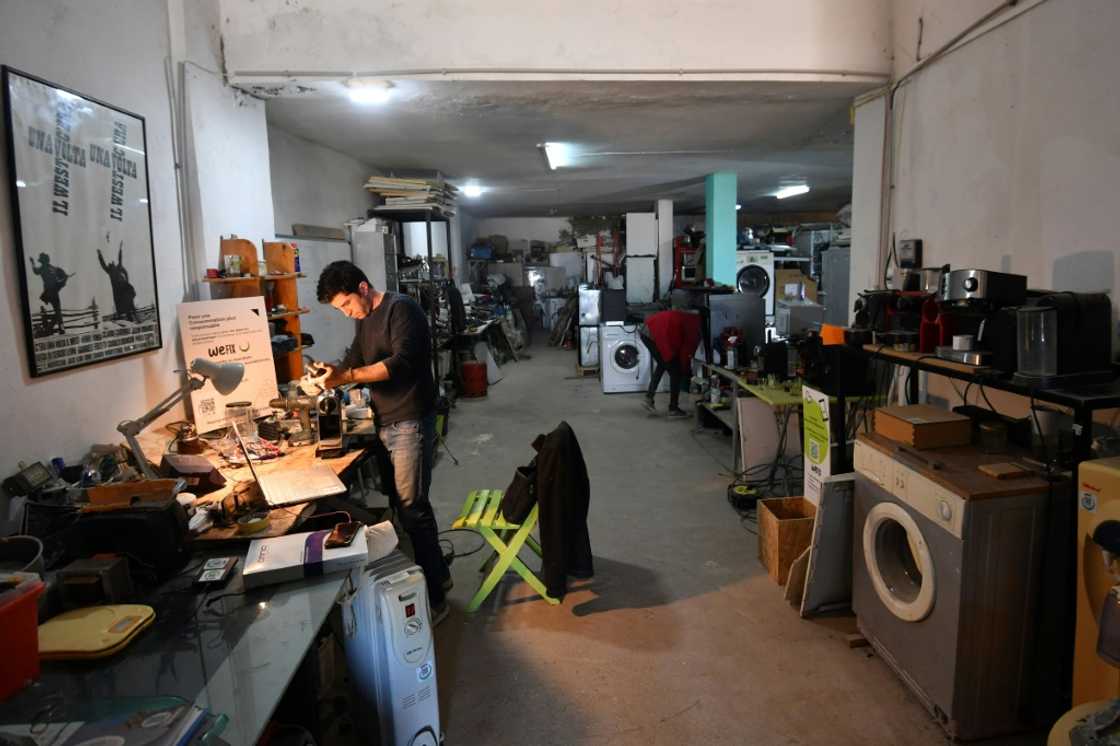 Sabri Cheriha, a Tunisian engineer turned social entrepreneur, works at the depot that hosts Wefix Sabri Cheriha, a Tunisian engineer turned social entrepreneur, works at the depot that hosts Wefix