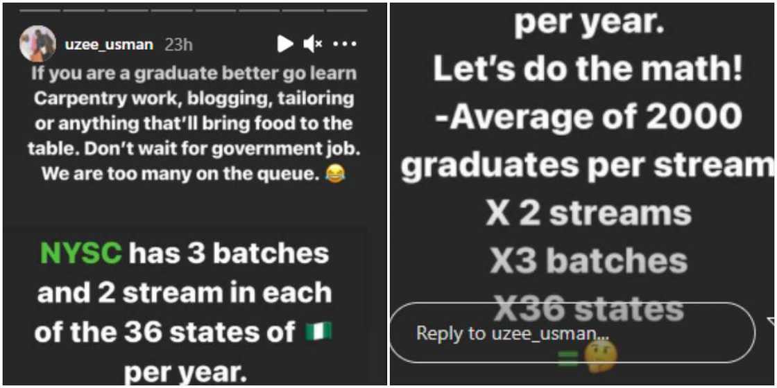 Uzee Usman explains why graduates should not wait for government jobs Uzee Usman explains why graduates should not wait for government jobs