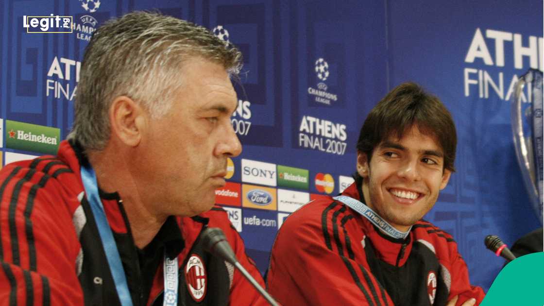 Carlo Ancelotti, Kaka, Brazil, Olympic Stadium Carlo Ancelotti, Kaka, Brazil, Olympic Stadium