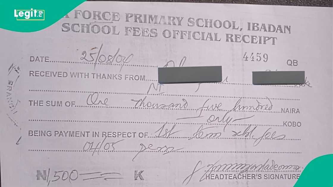 Nigerian man displays N1,500 school fees receipt, says money can't buy good data today
