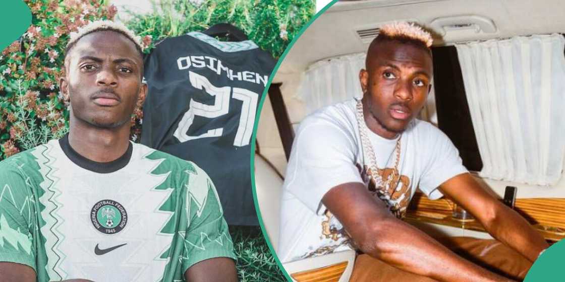 Victor Osimhen wearing Nigerian football jersey, Victor Osimhen on a private jet Victor Osimhen wearing Nigerian football jersey, Victor Osimhen on a private jet