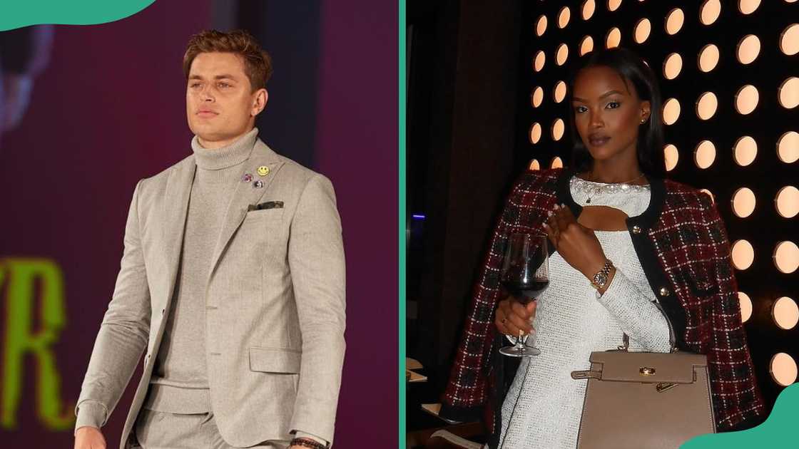 Nick Kici poses during a modelling session (L). Jawahir Khalifa enjoys a glass of wine at a restaurant (R) Nick Kici poses during a modelling session (L). Jawahir Khalifa enjoys a glass of wine at a restaurant (R)