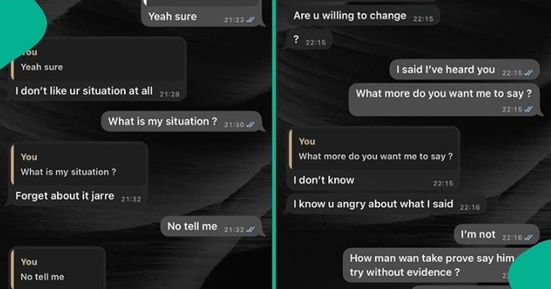 Man shares his WhatsApp chat with his girlfriend who tackled him over his lifestyle. Man shares his WhatsApp chat with his girlfriend who tackled him over his lifestyle.