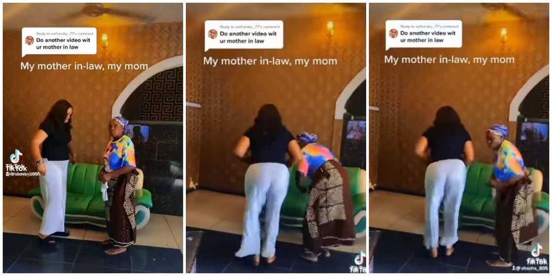 Hot mama: Mother-in-law shows off hot waist moves as she dances hard with son's wife in video Hot mama: Mother-in-law shows off hot waist moves as she dances hard with son's wife in video