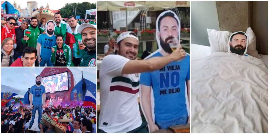 Friends Attend Event with Cardboard Cutout of Man Whose Wife Didn't Allow Him Tag along, Take Photos With it Friends Attend Event with Cardboard Cutout of Man Whose Wife Didn't Allow Him Tag along, Take Photos With it