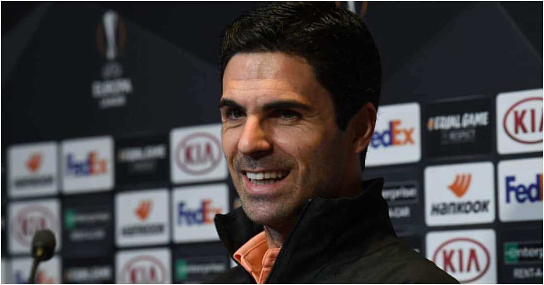 Mikel Arteta during a previous press conference. Photo: Getty Images. Mikel Arteta during a previous press conference. Photo: Getty Images.