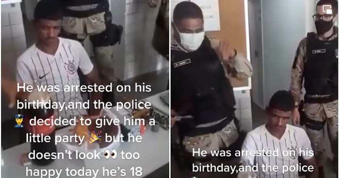 Police officers celebrate inmate on his birthday Police officers celebrate inmate on his birthday