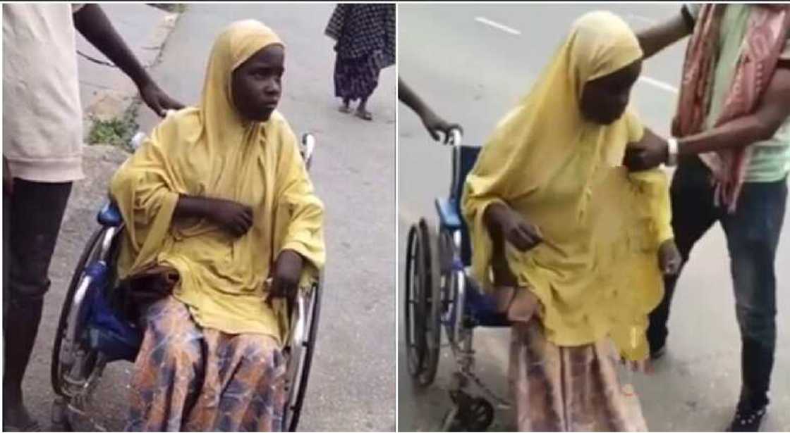 Fake beggar caught sitting on a wheelchair in Ikeja Lagos.