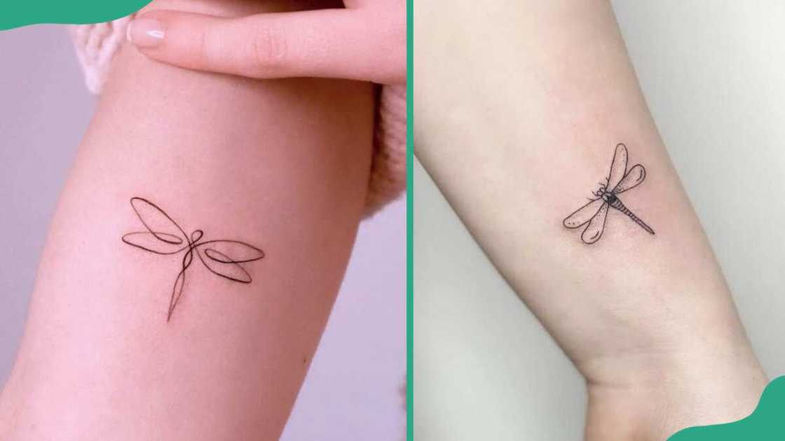 Minimalist dragonfly tattoos Minimalist dragonfly tattoos