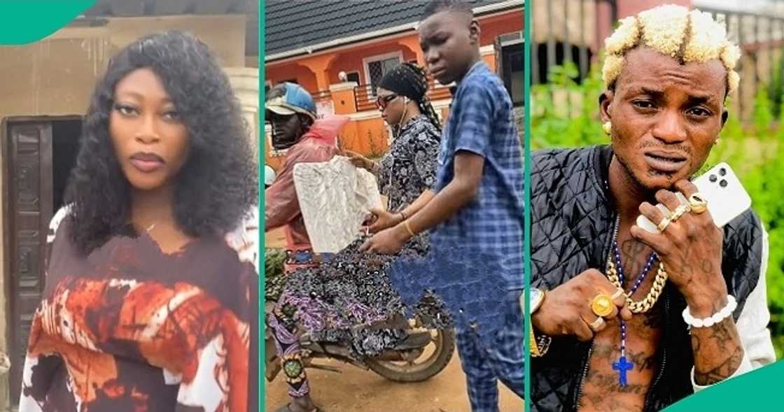 Lady shares what happened on the day she met Portable's wife Omobewaji.