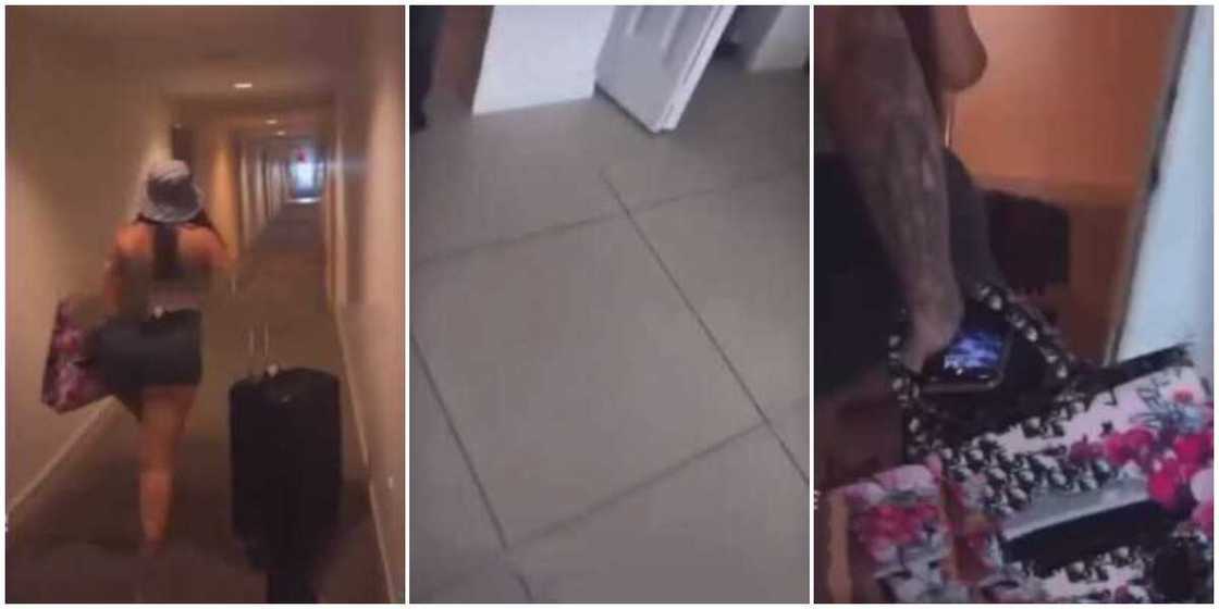 Man shares video as he sends lady out of his room for having a smaller backside than what she posts on IG