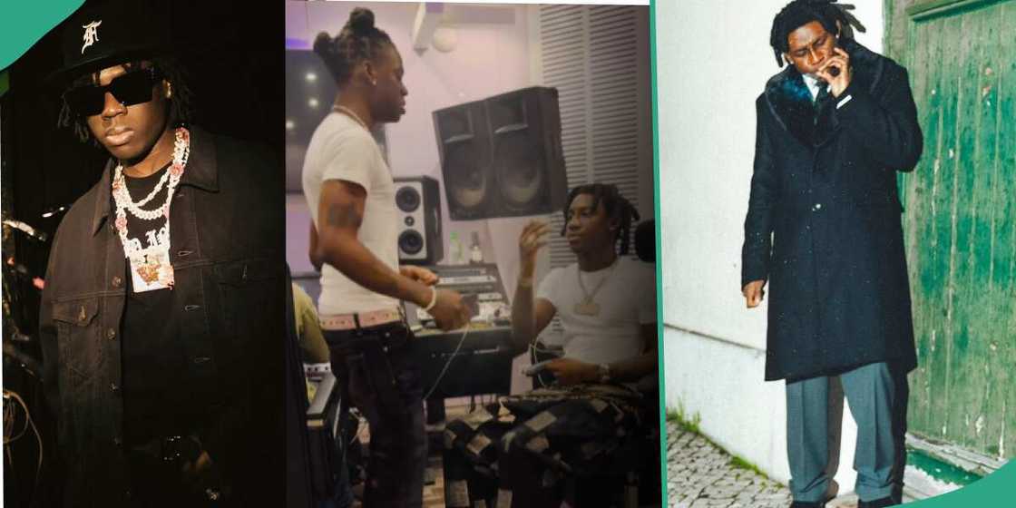 Shallipopi recently spotted in a studio hanging out with Rema. Shallipopi recently spotted in a studio hanging out with Rema.