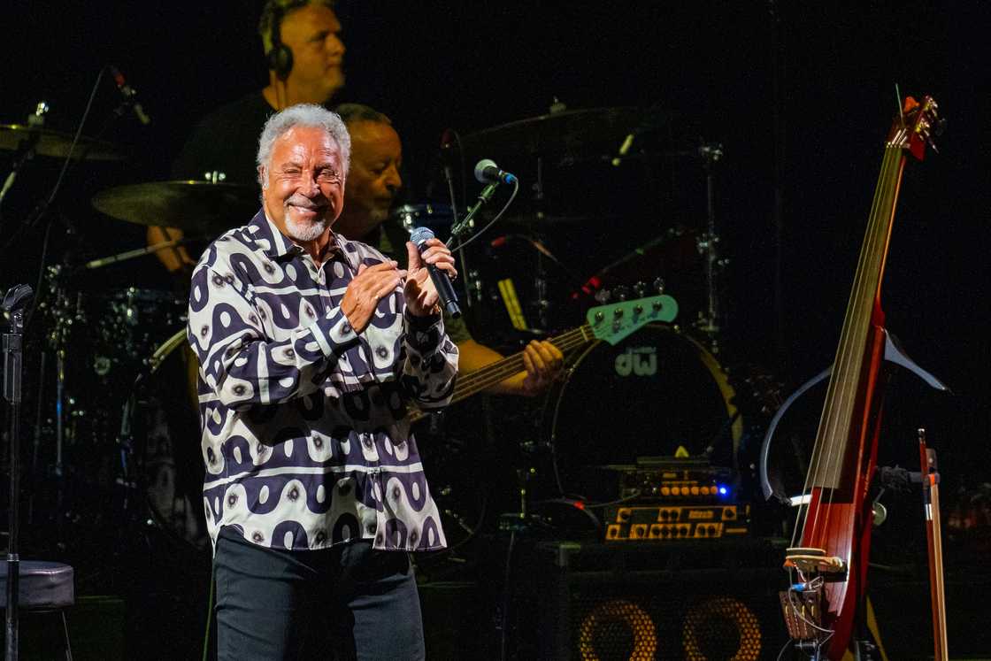 British singer Tom Jones performs on stage during Starlite Occident 2023 at Cantera de Nagüeles in Malaga British singer Tom Jones performs on stage during Starlite Occident 2023 at Cantera de Nagüeles in Malaga