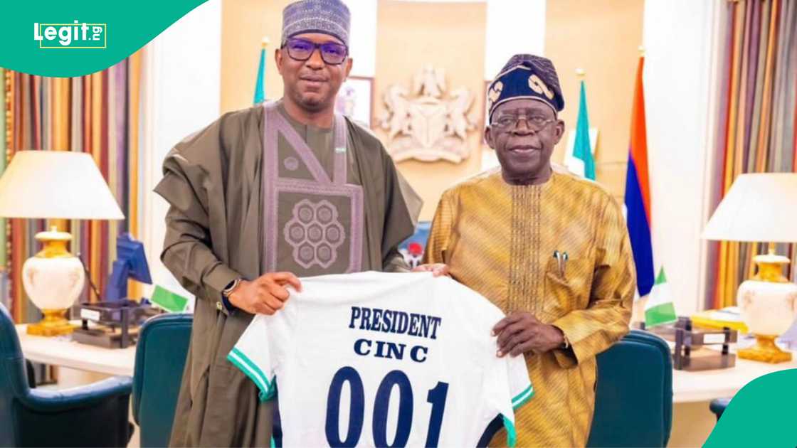 Shehu Dikko Gifts Tinubu Special Super Eagles Jersey Amid 2026 World Cup Hopes