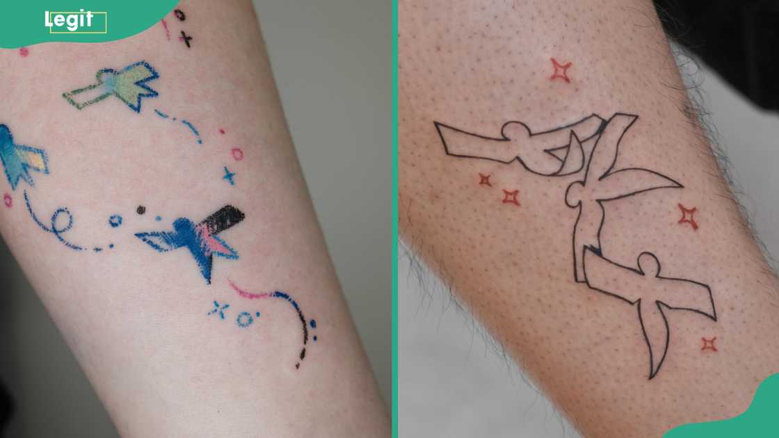 The paper birds (Shikigami) tattoo