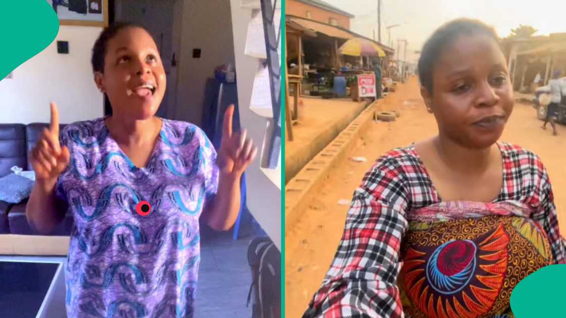 Nigerian mum cries bitterly after dropping off her children at school. Nigerian mum cries bitterly after dropping off her children at school.
