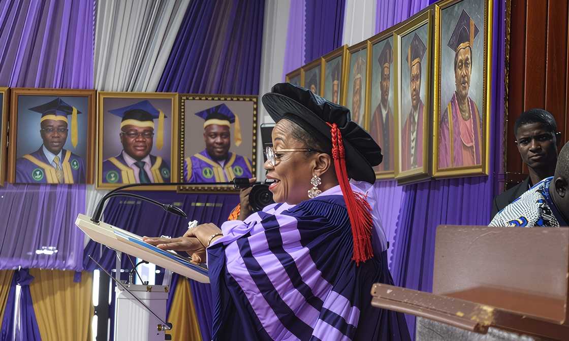 Professor Lilian Salami, the Vice-Chancellor of the University of Benin (UNIBEN), speaks.
