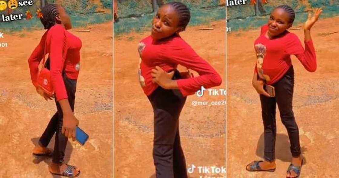 Lady with small stature steps out to see her man Lady with small stature steps out to see her man